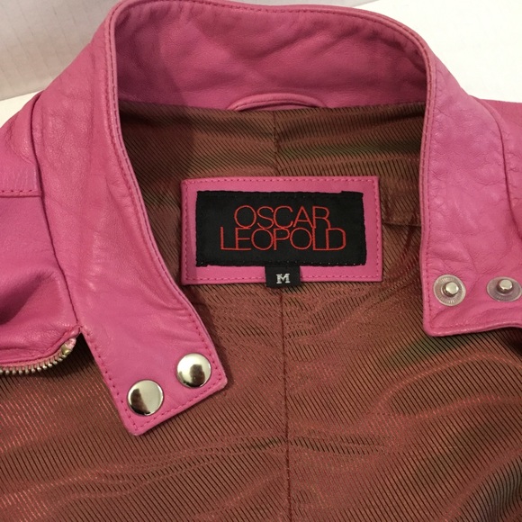 OSCAR LEOPOLD Gorgeous Pink Lambskn Leather Jacket - Picture 6 of 12